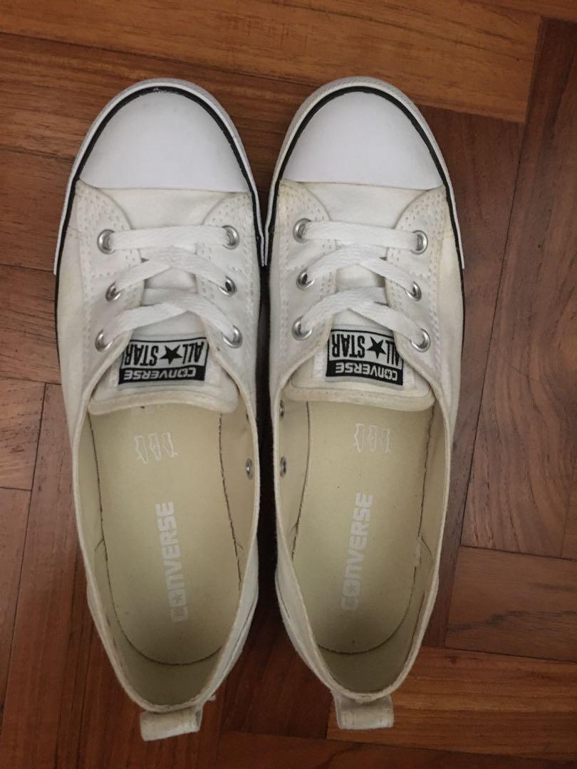 Converse white discount ballet pumps