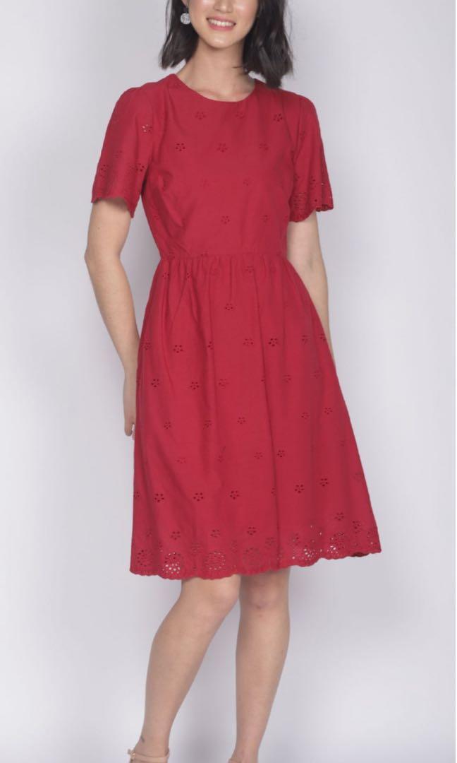 Embroidered eyelet dress clearance
