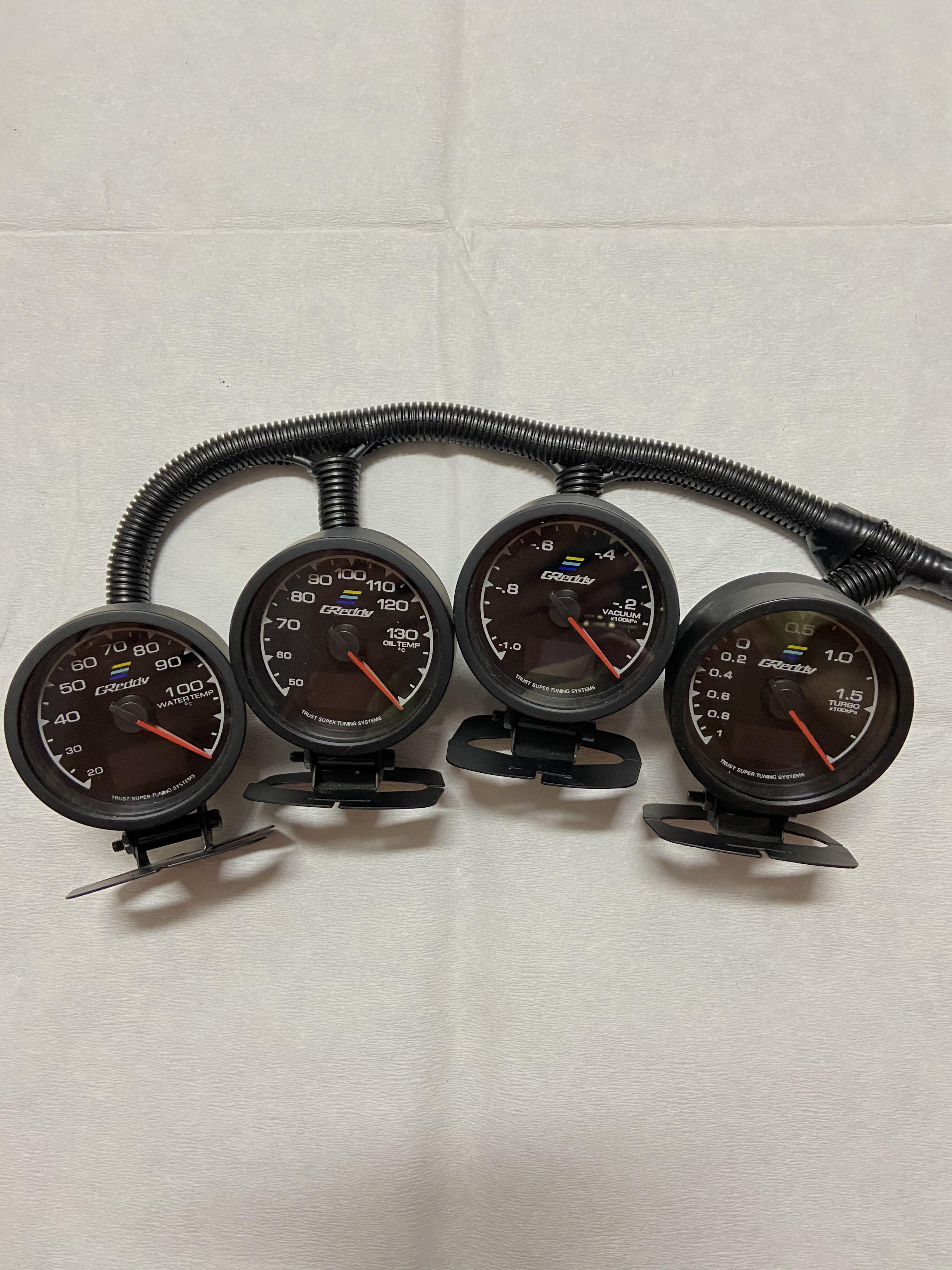 Greddy 4 Gauges Boost; Oil Temp; Water Temp; Vaccum, Car Accessories
