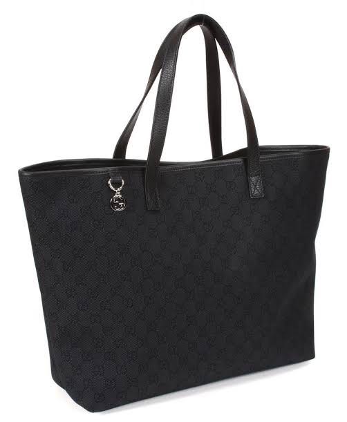 Gucci GG Logo Canvas and Leather Large Tote Bag 211525 