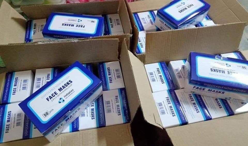 Indoplus 3 ply surgical mask (Category: Face Care) located in Makati City. Submitted by bigbody (Listing ID 285867206, Image 1). Description: 25 boxes on hand only..