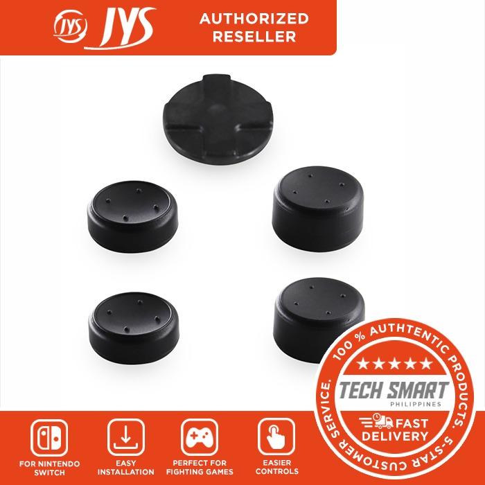 JYS D Pad Button with Thumb Grips for Nintendo Switch (Category: Cases & Covers) located in Manila. Submitted by techsmartph (Listing ID 238525773, Image 1). Description: -Perfect for playing fighting games and claasic titles with a D-Pad in its traditional gamepad location -Easy to install, stick the D-Pad directly on the Four Buttons of left Joy-Con -Includes 4×thumb grips to apply on the analog sticks for easier control GUARANTEED ORIGINAL/AUT
