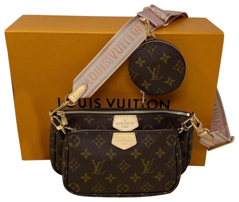 Louis Vuitton Multi Pochette Accessoire Coin Purse Pouch M44840 Brown Pink
