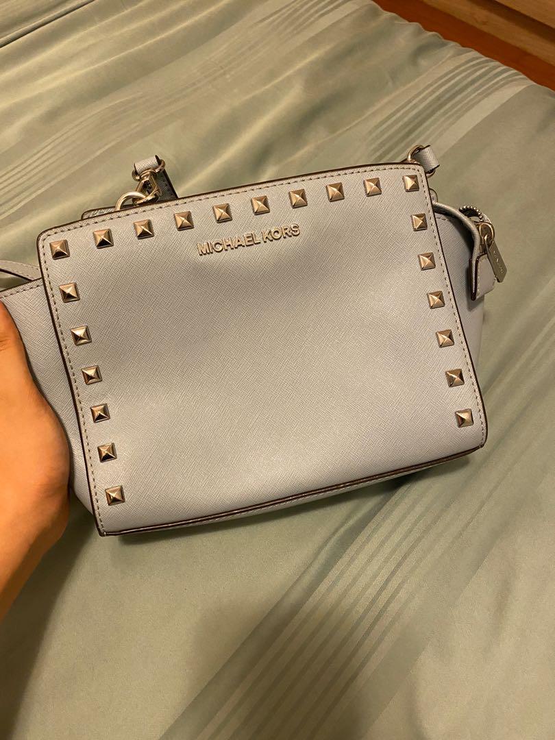 michael kors blue sling bag
