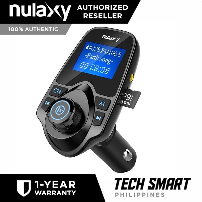 Nulaxy Bluetooth FM Transmitter Car Kit with Micro SD & USB (Category: Portable Audio Accessories) located in Manila. Submitted by techsmartph (Listing ID 238524794, Image 1). Description: -Two USB ports: one designed for charging and the other for reading USB files; -Stylish Design: Large LED display screen not only can show current voltage of the storage battery of your car but also the name of songs or caller ID; -AUX In and Out: Supports AUX 