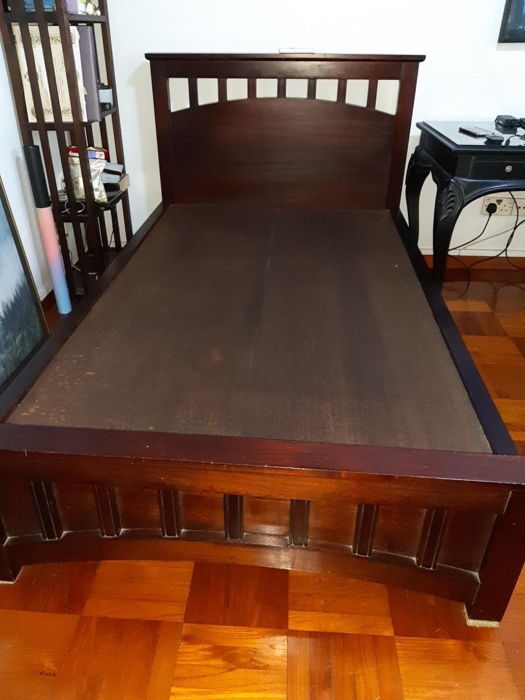 >Solid Wood Bed Frame With 4 Drawers Furniture Beds Mattresses On Carousell