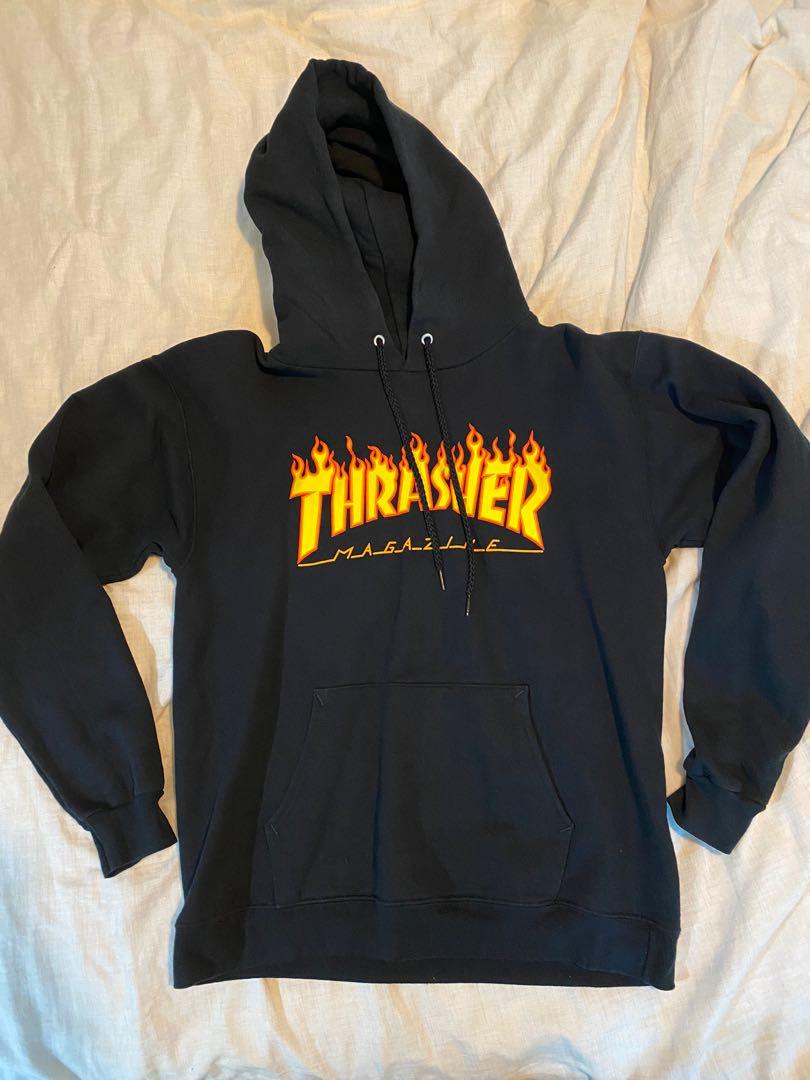 THRASHER HOODIE SIZE S BLACK supreme box Carousell