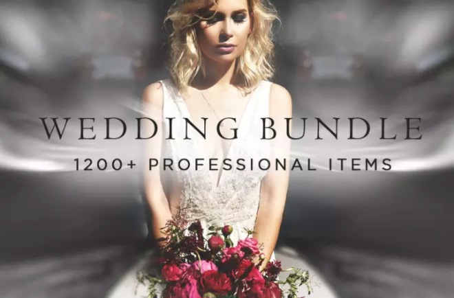 Wedding Premium Bundle Lightroom Preset, Photoshop Actions, ACR & Overlays