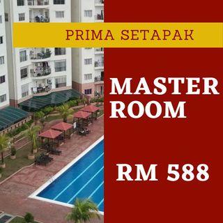 Master Room for rent Prima Setapak Condo (BLOCK A) (TIME High-Speed Internet)