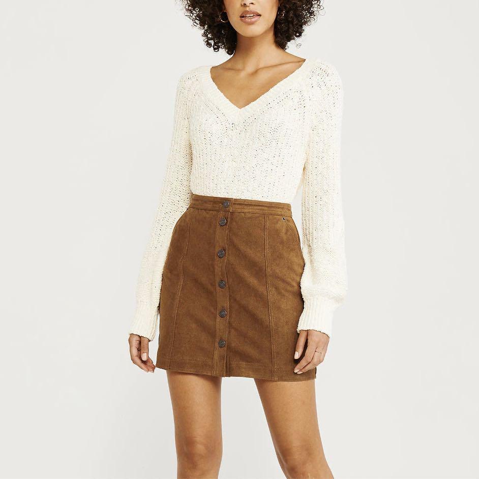 Faux suede mini skirt abercrombie shop