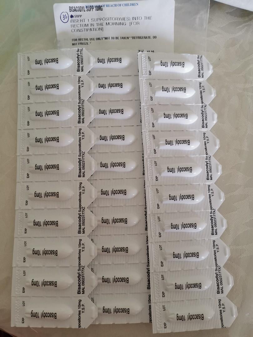 Bisacodyl 10mg suppositories, Everything Else on Carousell