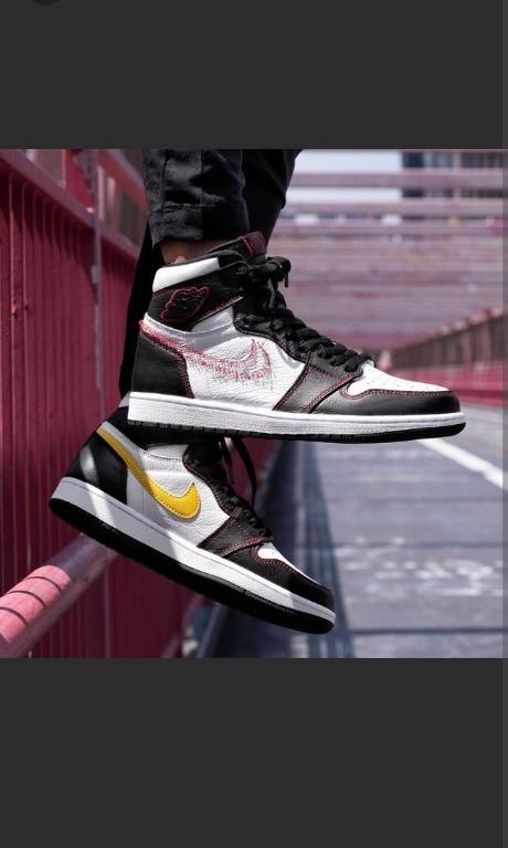 Air jordan 1 mid black tour yellow gym red on sale