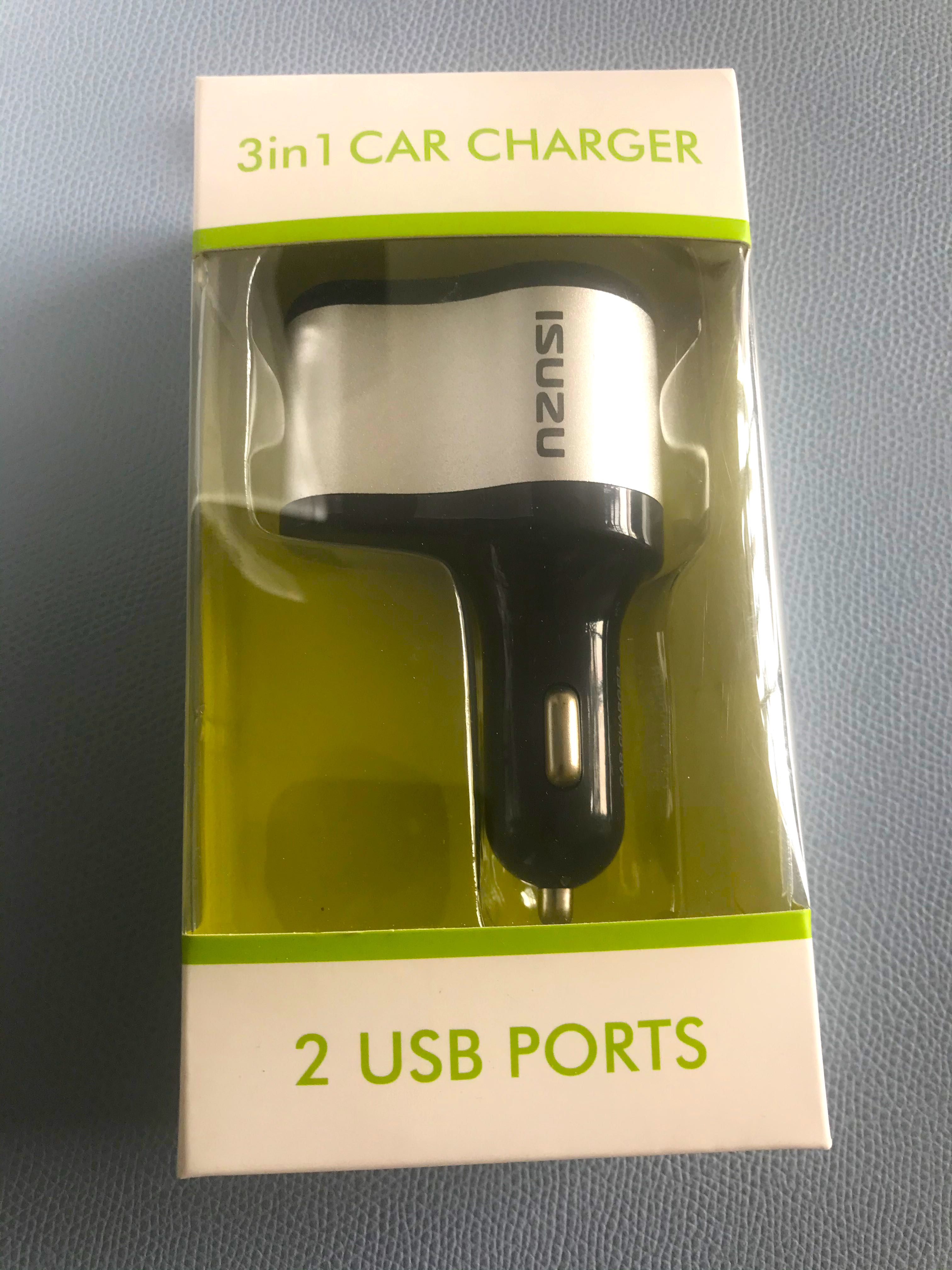 Car socket 3in1 with 2 USB ports, Car Accessories, Accessories on