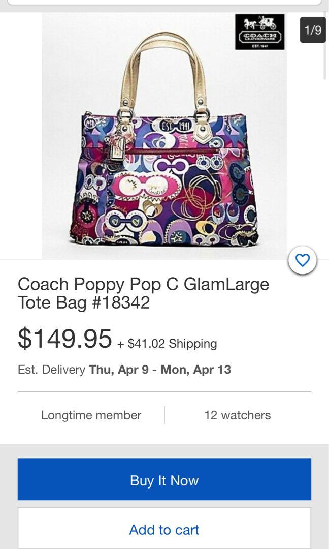 Coach poppy pop c glam tote discount