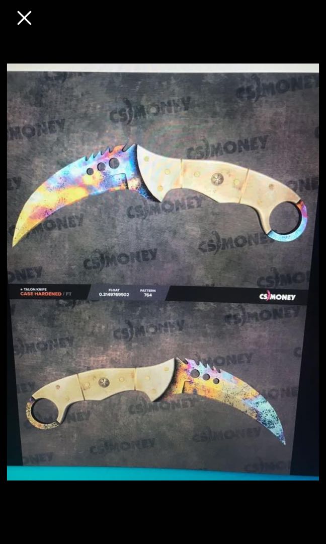 CSGO talon knife case harden blue gem / gold gem, Video Gaming, Gaming Accessories, Game Gift