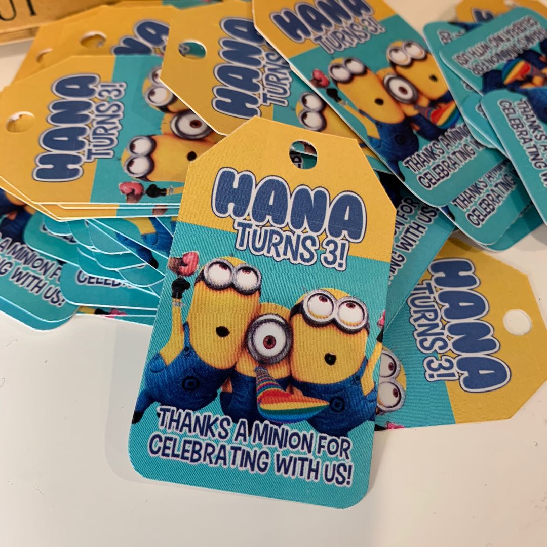 Customised hang tags sticker labels for birthday goodie bag, Hobbies