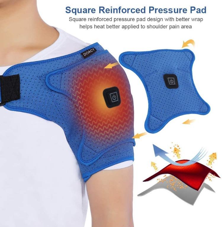 Shoulder Heating Pad with Vibration Massager for Pain Relief, 2 Hour Auto  Off Electric Heated Wrap Brace for Shoulder Injuries, Blade Pain,  Arthritis