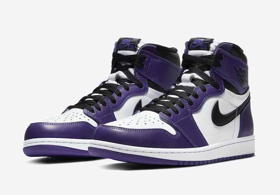 GRADE SCHOOL Air Jordan 1 Court Purple Toe Men s Fashion