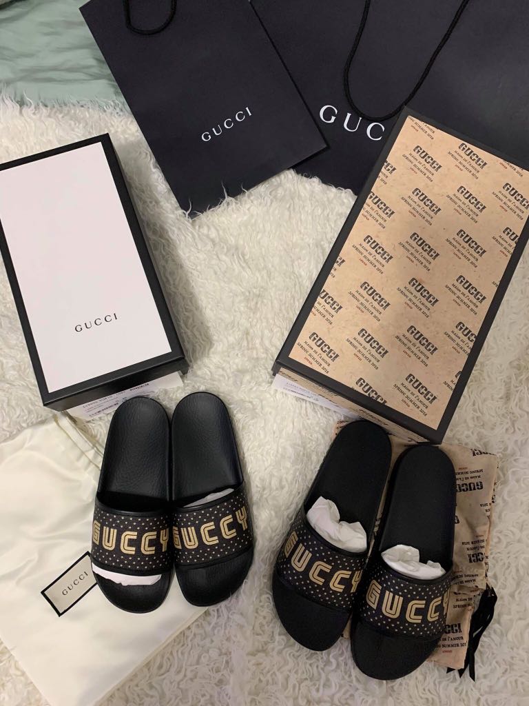 GUCCI COUPLE SLIDES Luxury Apparel on Carousell