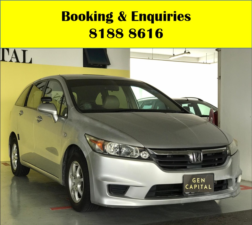 Honda Stream LOWEST RENTAL IN TOWN! Rent a car from us today & travel with a peace of mind! We have lowered our rental rates with additional Free rental and Petrol vouchers for new signups! Whatsapp 8188 8616 now to reserve a car now!