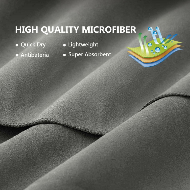 MicroFiber 勁快乾索汗吸水毛巾 M 或 L 灰色