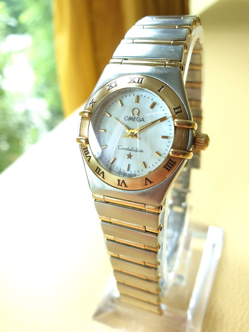 Omega Constellation Mini Ladies Mother of Pearl Dial Gold Steel