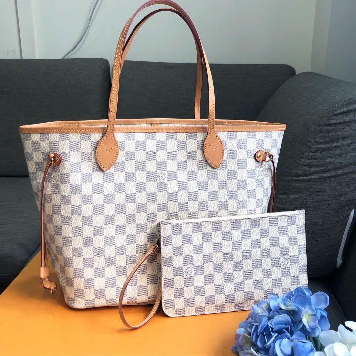 Louis Vuitton Neverfull MM Azur, Luxury, Bags & Wallets on Carousell