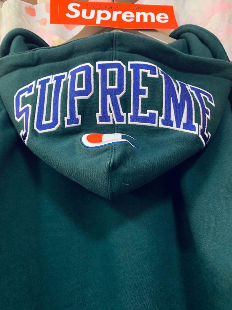 Supreme x Champion Arc Logo Zip up Hooded Sweatshirt, 男裝, 外套及