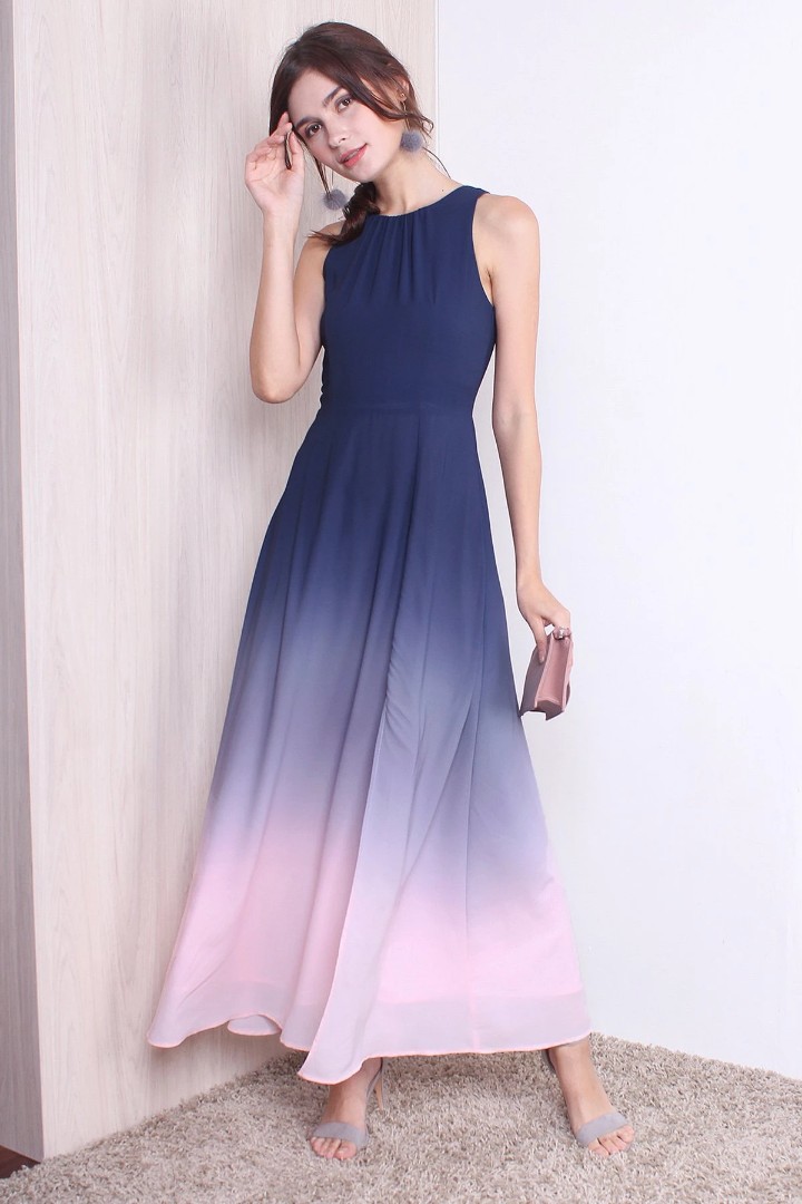 navy ombre dress