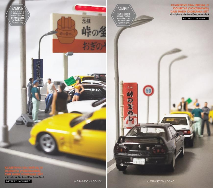 XCarToys 164 Initial D Oginoya Carpark Diorama Model Kit Set, Hobbies