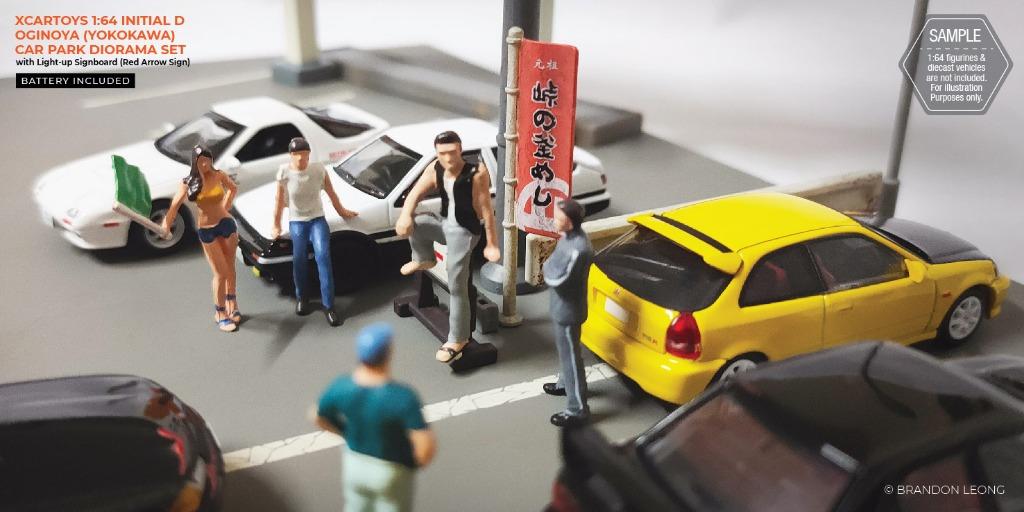 XCarToys 164 Initial D Oginoya Carpark Diorama Model Kit Set, Hobbies