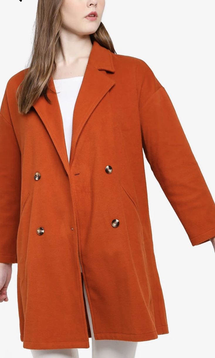 ZALORA BASICS Double Breasted Coat Women s Fashion Coats