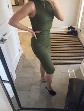 Topshop green dress, worn once, size 6