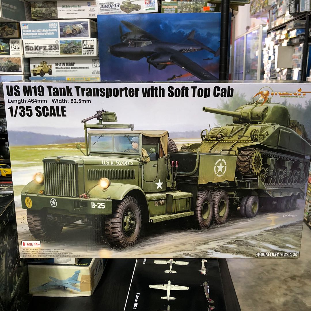 1 35 Merit Us M19 Tank Transporter Model Kit Hobbies Toys Toys Games On Carousell