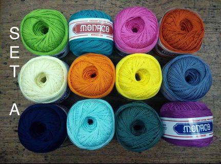 Monaco Mercerized Cotton Yarn (Plain Color) and Crochet Hook Size 7&8