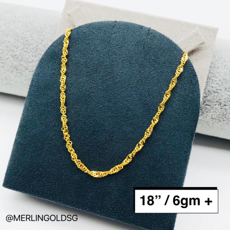 916 Gold Twisted Chain 18 46cm 6gm