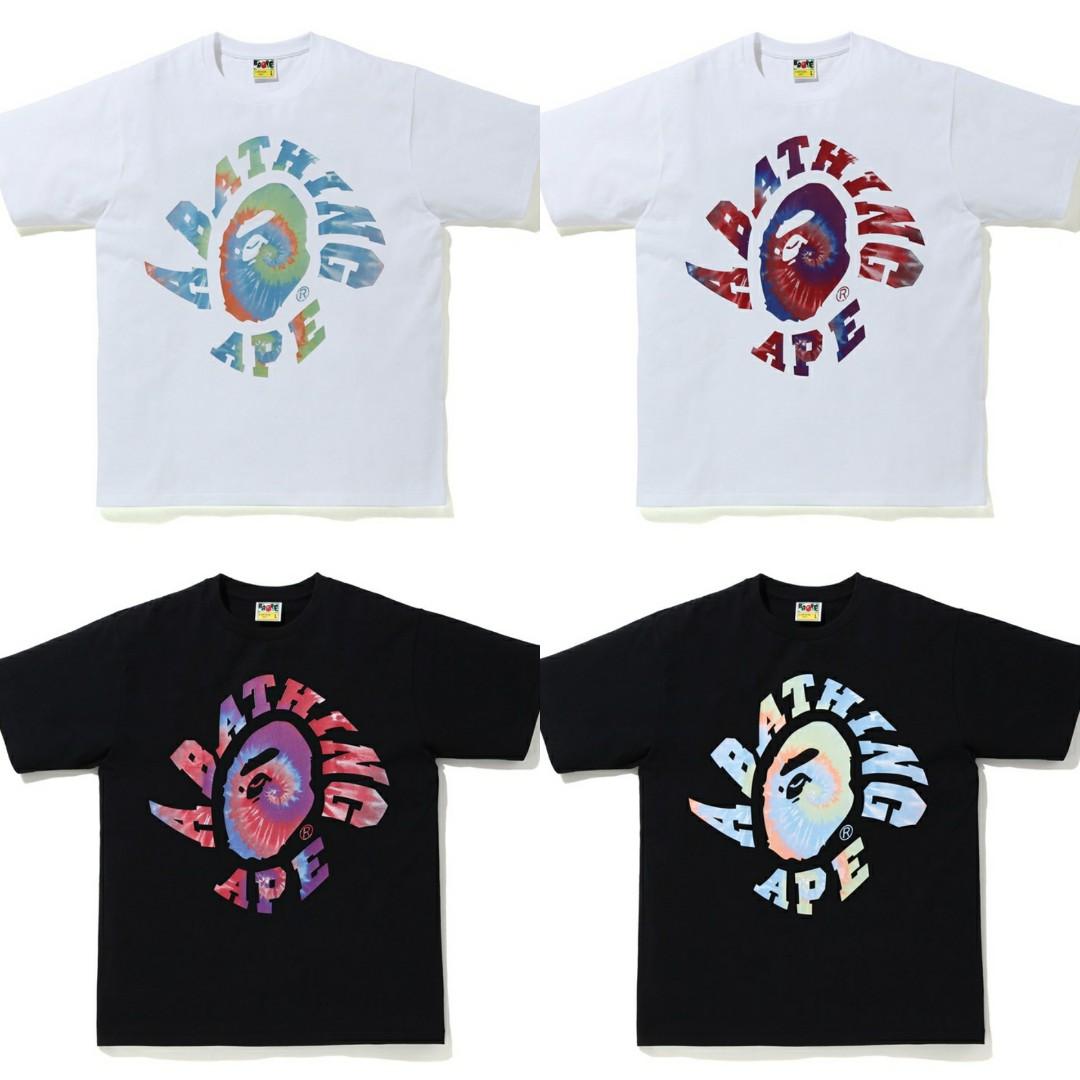 Bape Tie Dye Twist College Tee Men S Fashion Clothes Tops On