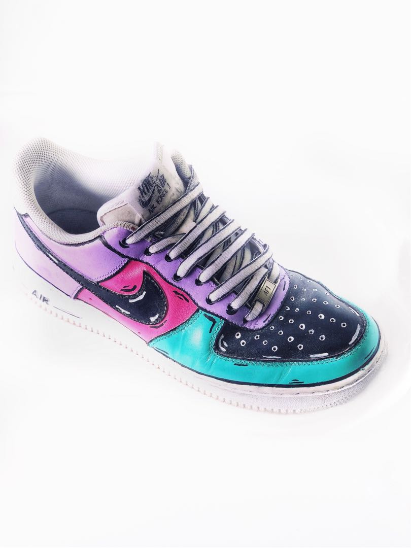 Cartoon Custom Air Force 1 Men s Fashion Footwear Sneakers on