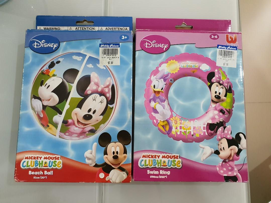 Minnie Mickey Mouse Disney Kids  INFLATABLE Armbands Beach Ball Swim Ring 