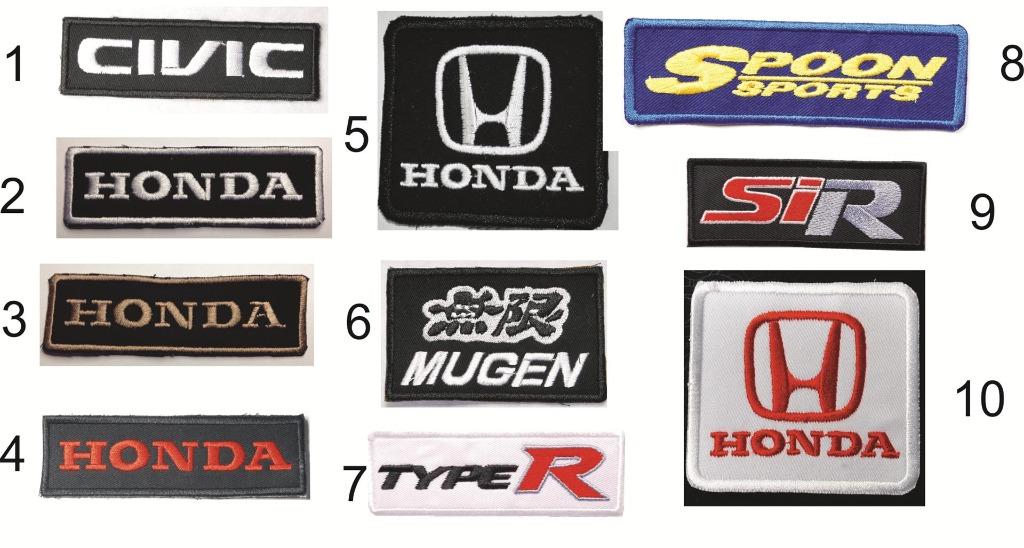 Honda Type-R & Honda Emblem Embroidered Cloth Patch ( Pair), Hobbies ...