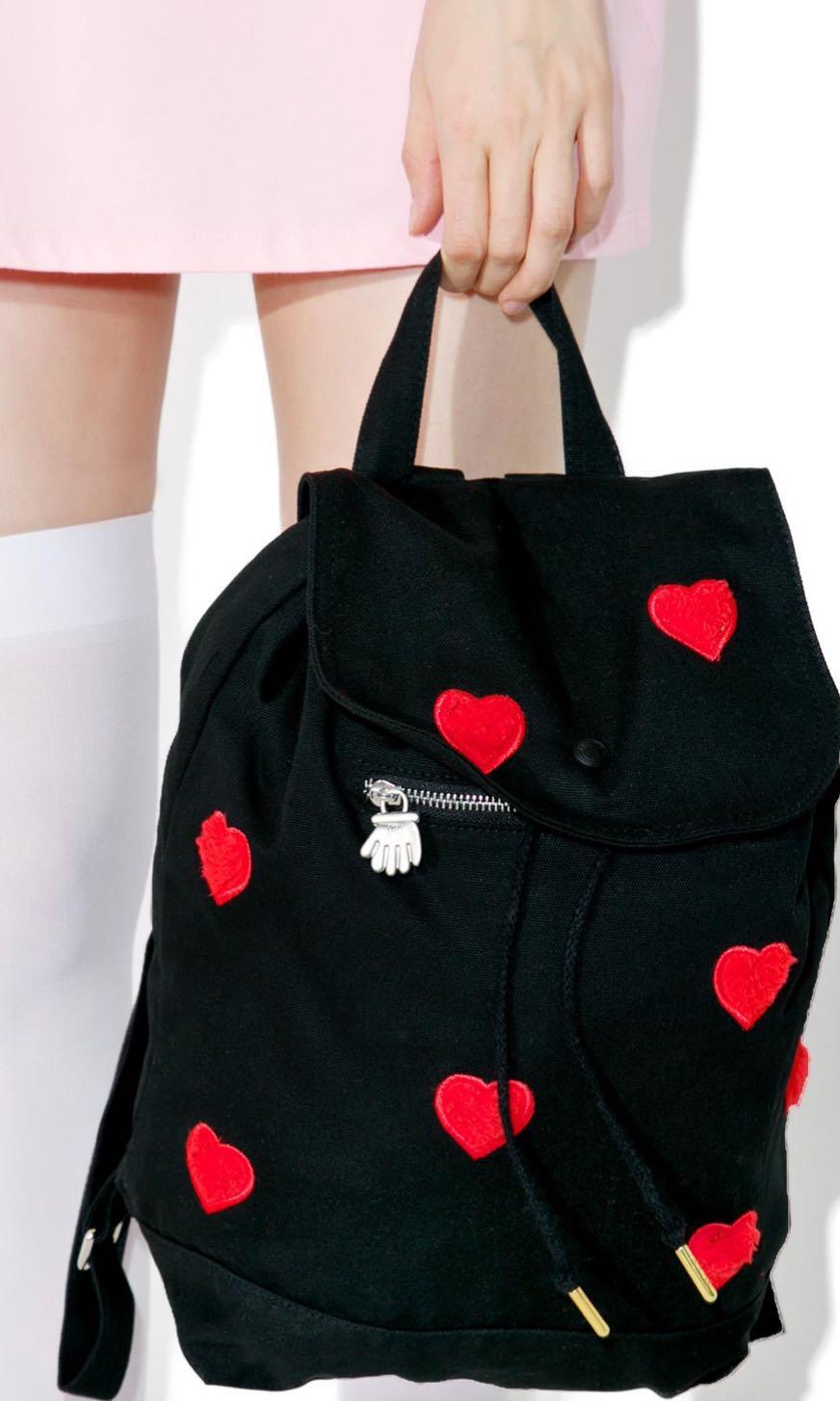 Lazy Oaf Fur Heart Backpack Women s Fashion Bags Wallets Cross body Bags on Carousell