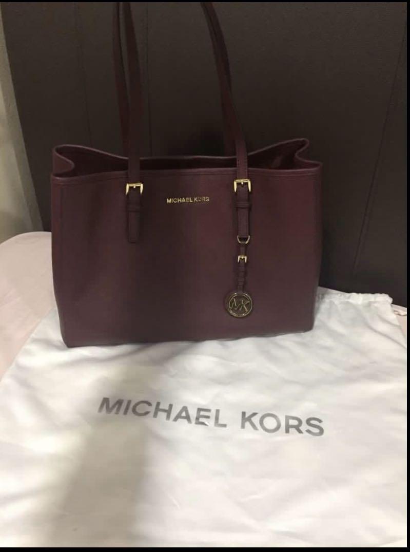 Michael Kors, Bags, Euc Micheal Kors Charlotte Large Saffiano Leather Zip  Top Bag Merlot