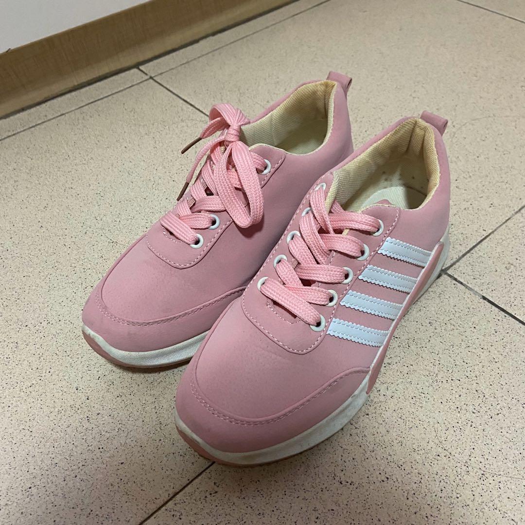 pastel pink sneakers