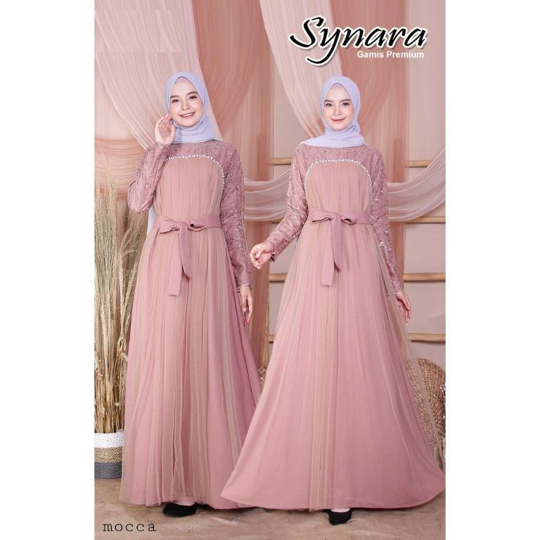 Pre order Muslimah Synara maxi dress long sleeve yellow pink blue