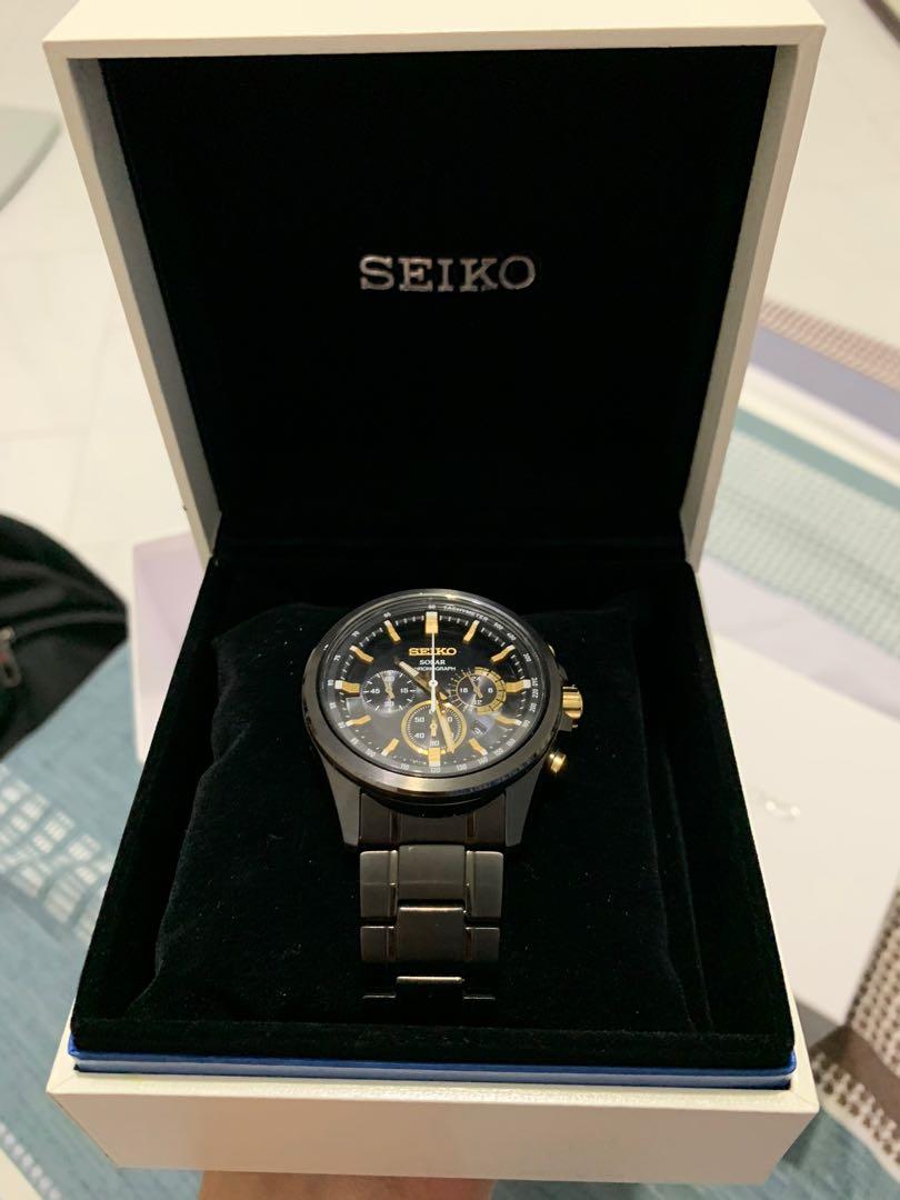 seiko solar chronograph sapphire crystal