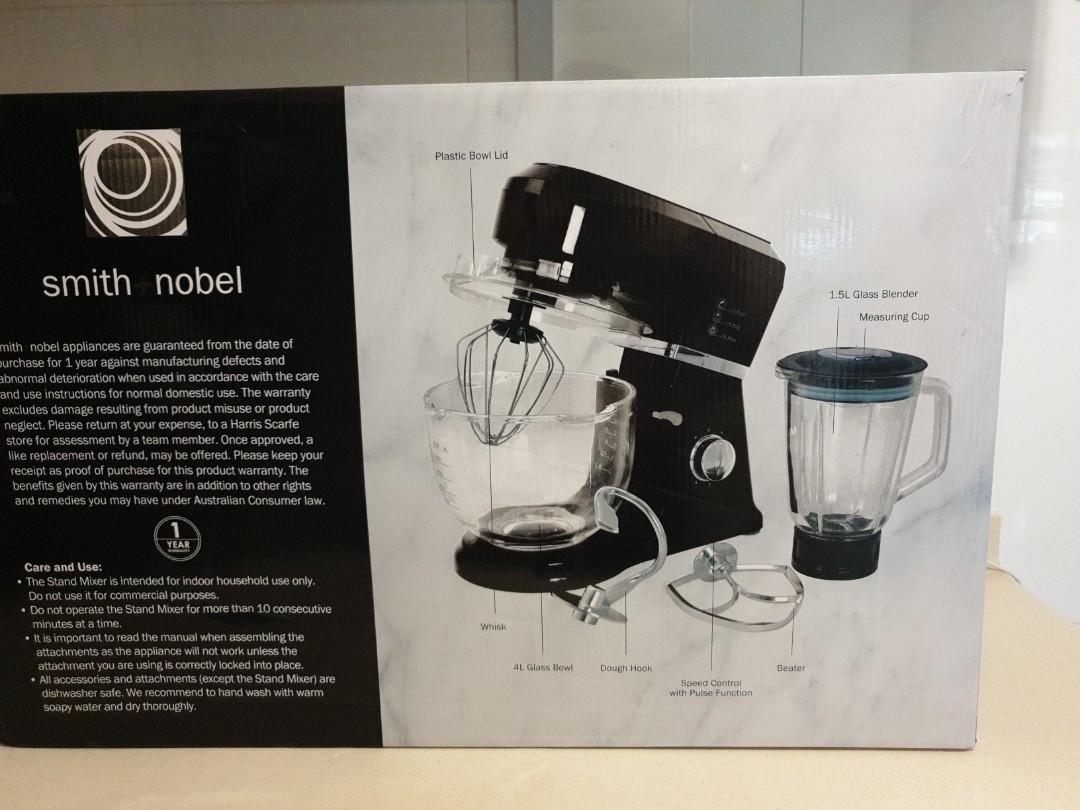Smith + Nobel Stand Mixer with Blender (4L Glass Bowl & 1.5L Glass