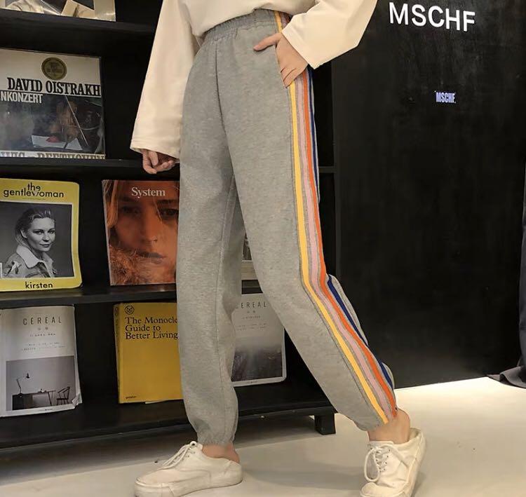 1011 Tumblr Rainbow Stripes Pastel Harajuku Plus Size Sweatpants
