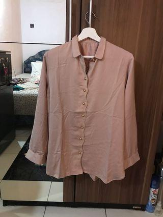 Dusty Pink Silky Shirt #SalingBerbagi