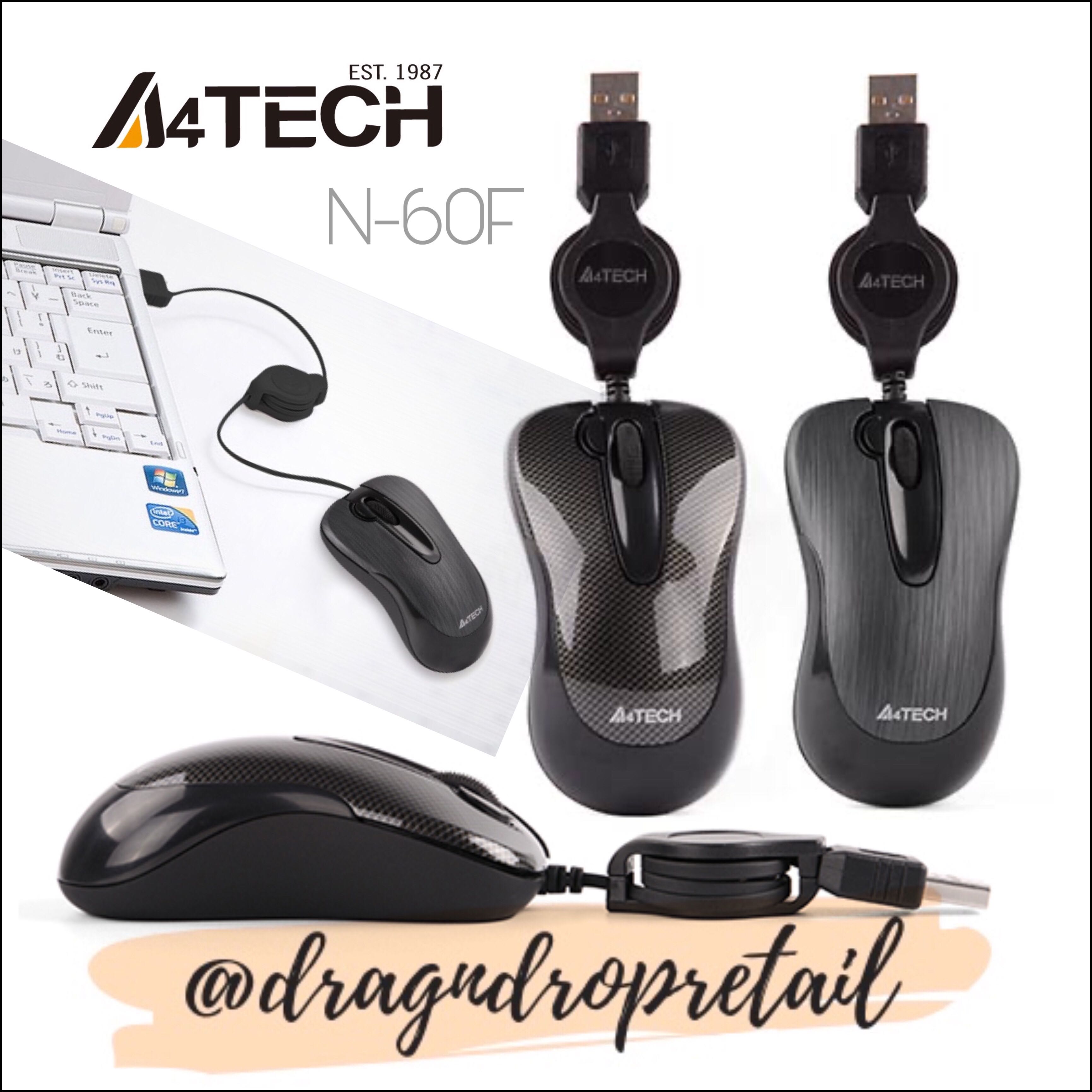 A4Tech N-60F Padless Mini Retractable Mouse, Computers & Tech, Parts ...