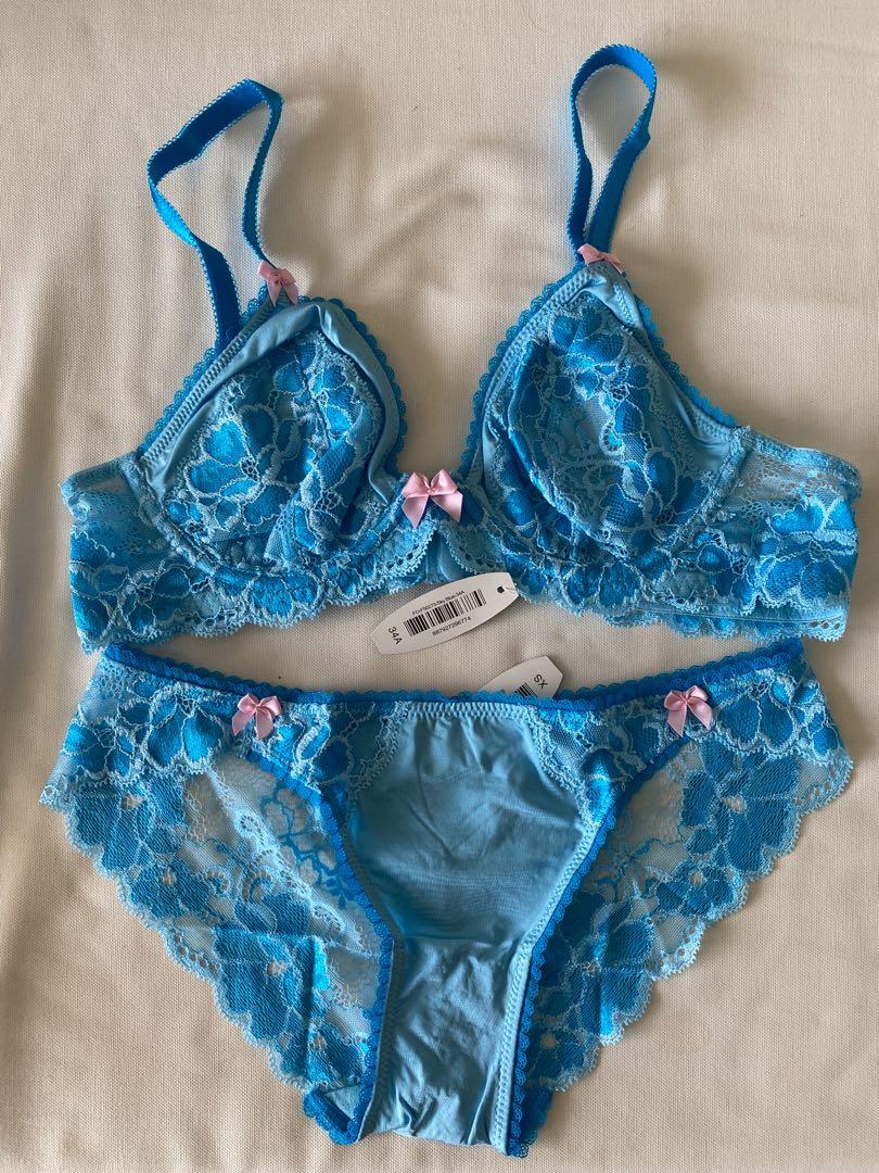 Adore Me Blue Underwired Bra and Panty Set, Women's Fashion, New  Undergarments & Loungewear on Carousell